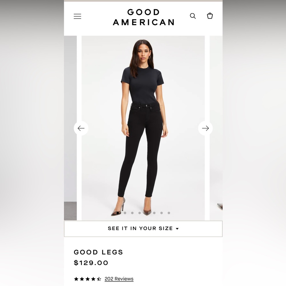 Good American high rise skinny Jean